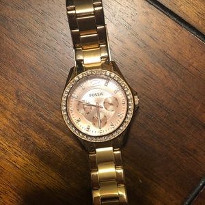 Gold Fossil watch